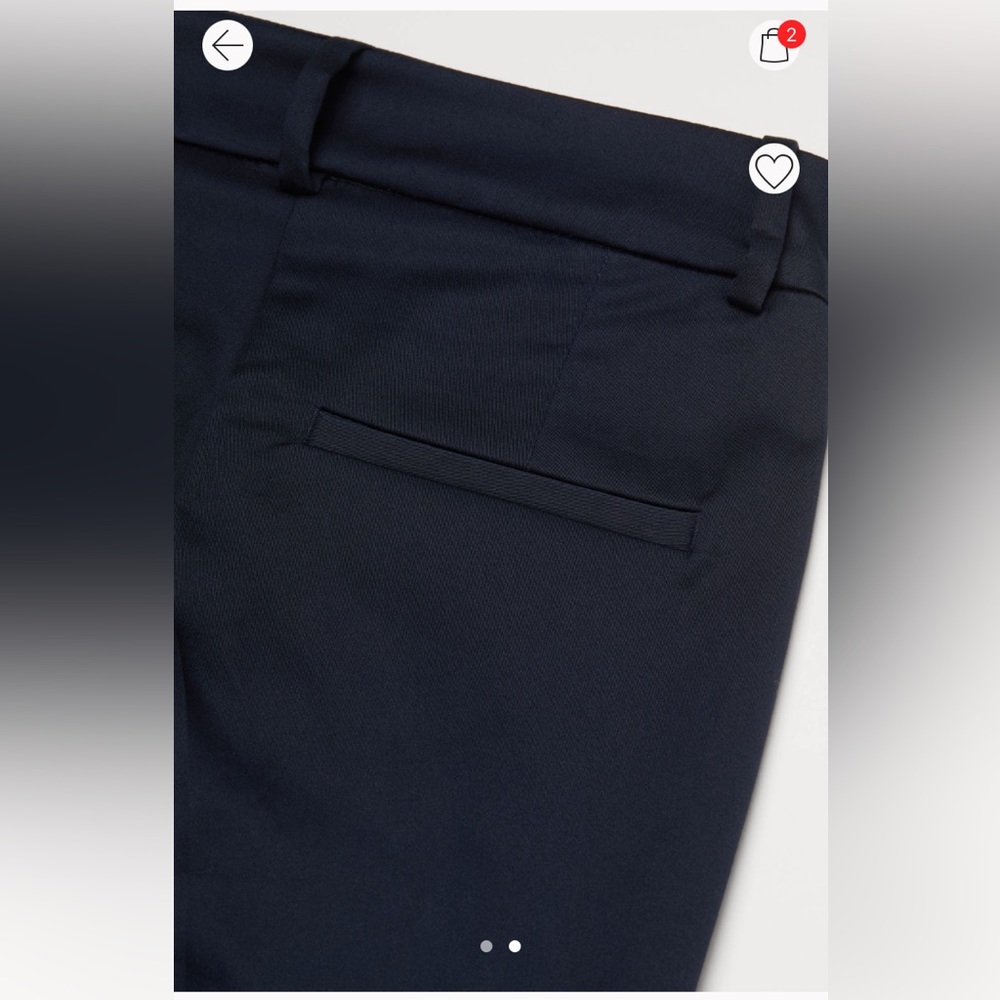 H&M creased pants navy blue - Picture 2 of 5